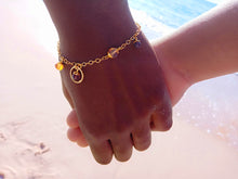 Amber droplets bracelet 18k gold plated chain