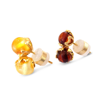 Medsea floral amber and gold earrings by Marie France Design