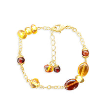 Make it rain amber and gold bracelet by Marie France Design