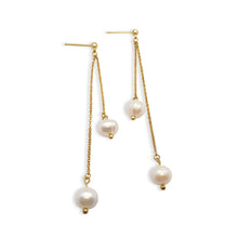 Perle des neiges natural pearls and gold handmade earrings by Marie France Design