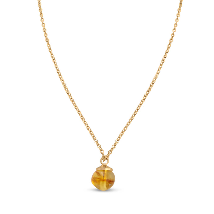Honey and Cognac bracelet by Marie France design with gold and amber 