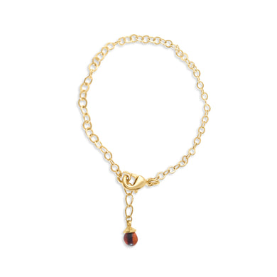 Gold and Cognac natural amber handmade bracelet by Marie France Design